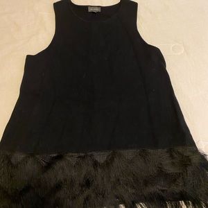 Black Fringed Vest
